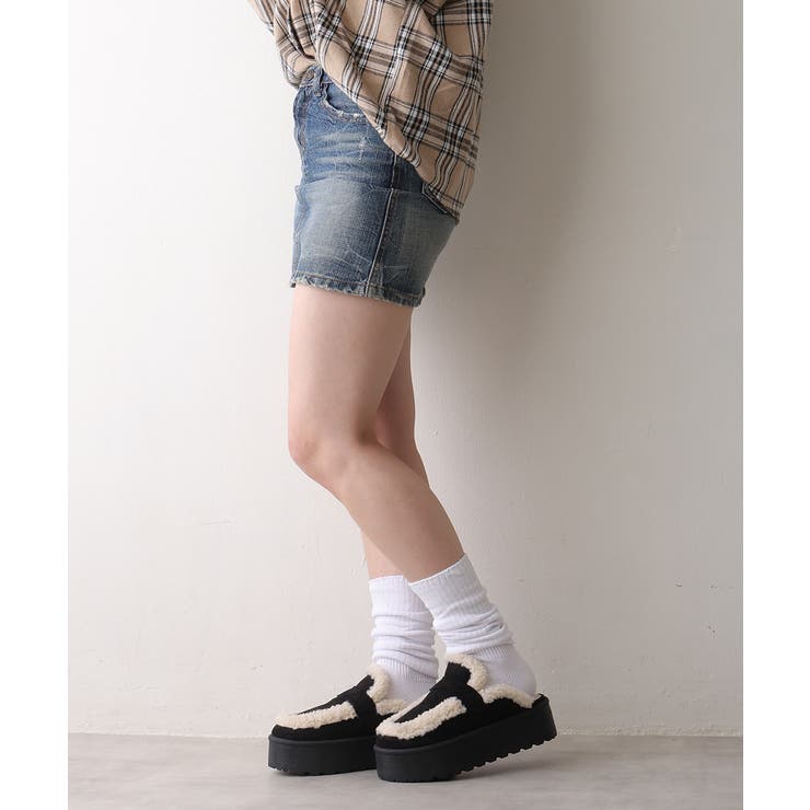 【25年秋冬新作】厚底 プラットフォーム スリッポン ボアサンダル | DEMETER | 詳細画像15 