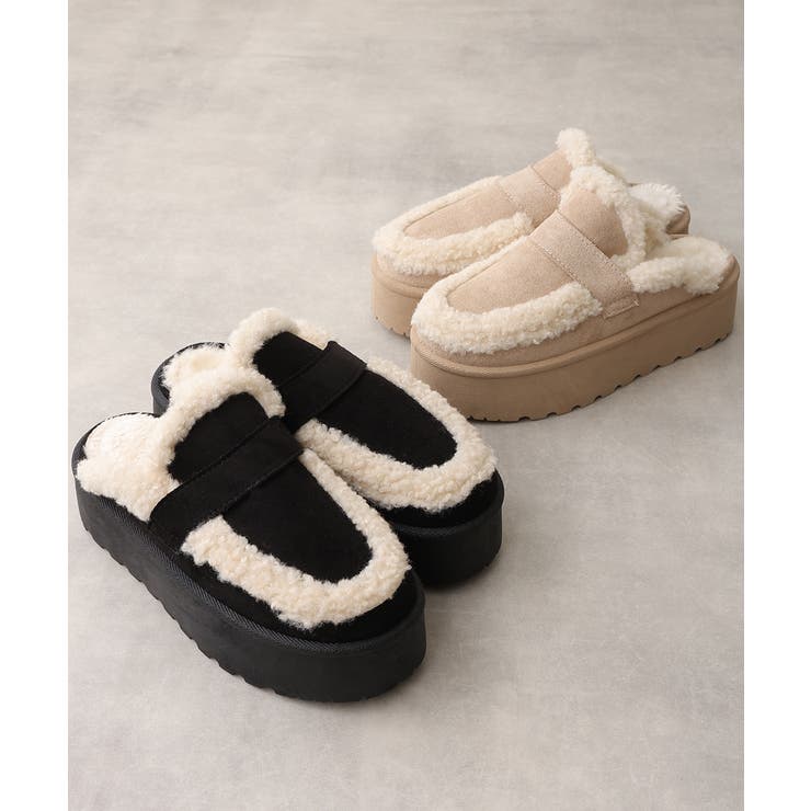 【25年秋冬新作】厚底 プラットフォーム スリッポン ボアサンダル | DEMETER | 詳細画像2 