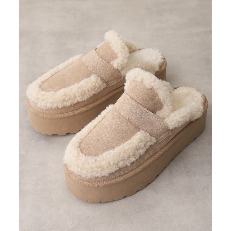 【25年秋冬新作】厚底 プラットフォーム スリッポン ボアサンダル | DEMETER | 詳細画像21 