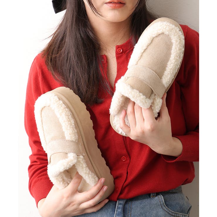 【25年秋冬新作】厚底 プラットフォーム スリッポン ボアサンダル | DEMETER | 詳細画像22 