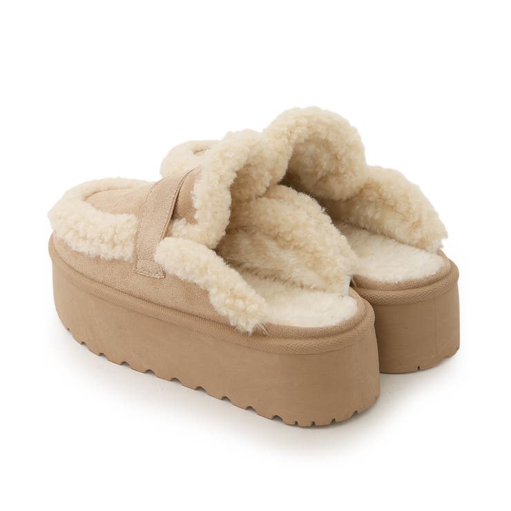 【25年秋冬新作】厚底 プラットフォーム スリッポン ボアサンダル | DEMETER | 詳細画像32 