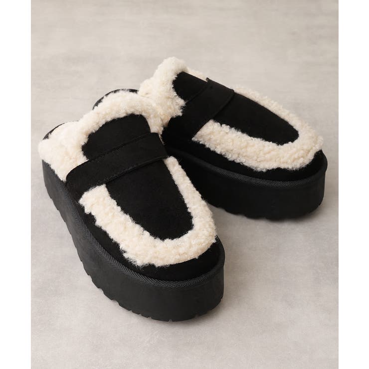 【25年秋冬新作】厚底 プラットフォーム スリッポン ボアサンダル | DEMETER | 詳細画像4 