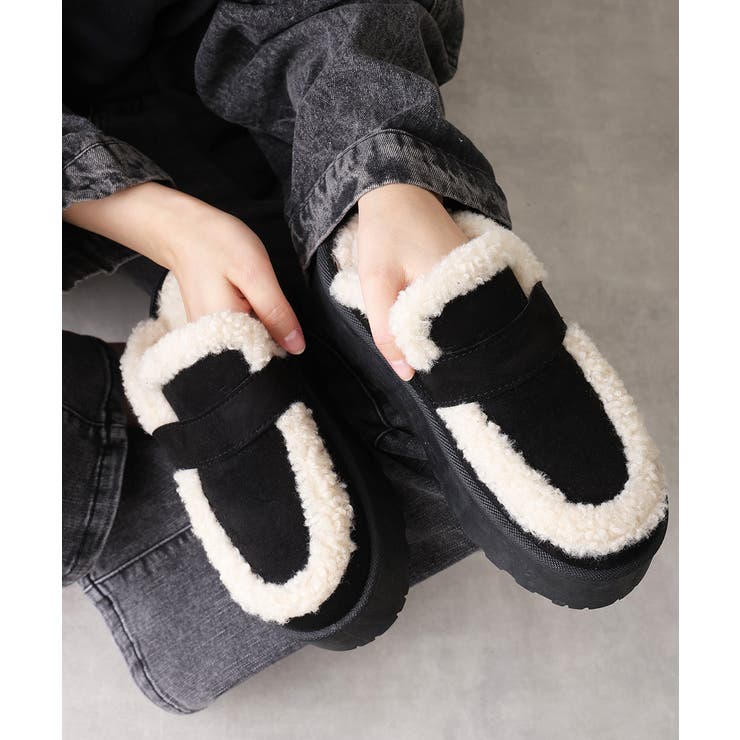 【25年秋冬新作】厚底 プラットフォーム スリッポン ボアサンダル | DEMETER | 詳細画像5 