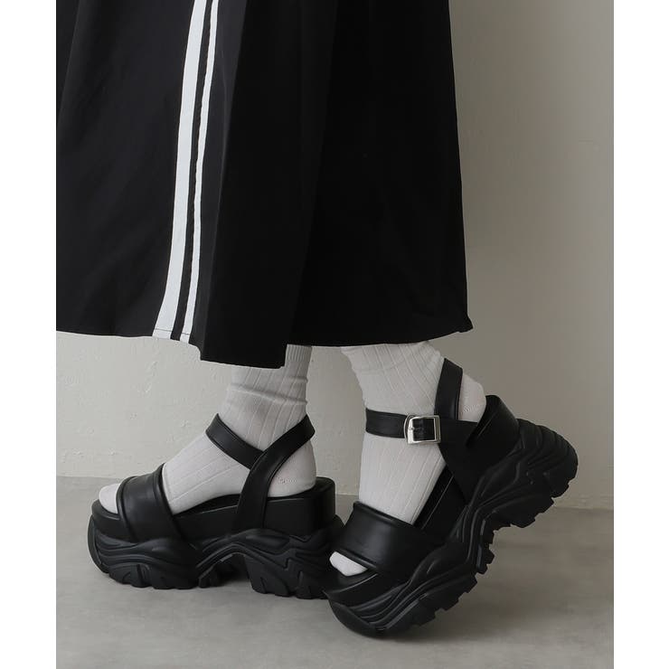 ブラック | 【25年春夏再販】厚底 2段ボリュームソール スポーツMIX | DEMETER