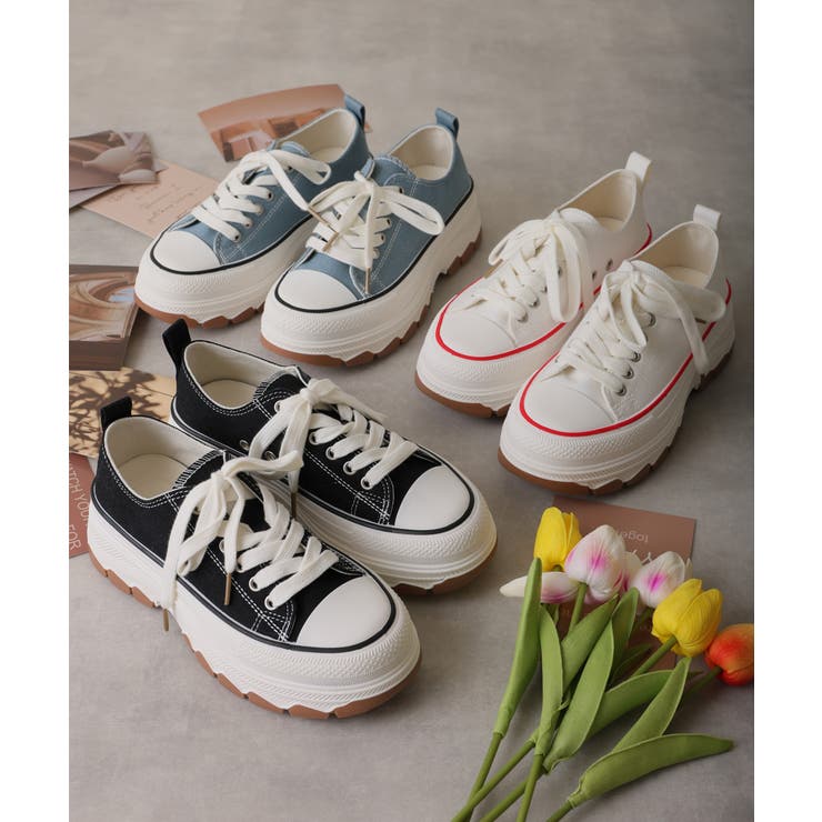 【24年春夏新作】厚底 ボリュームソール レースアップ ローカットスニーカー | DEMETER | 詳細画像2