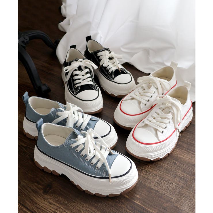 【24年春夏新作】厚底 ボリュームソール レースアップ ローカットスニーカー | DEMETER | 詳細画像28