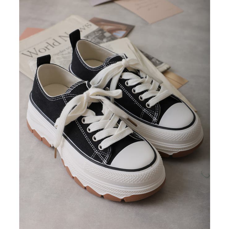 【24年春夏新作】厚底 ボリュームソール レースアップ ローカットスニーカー | DEMETER | 詳細画像3