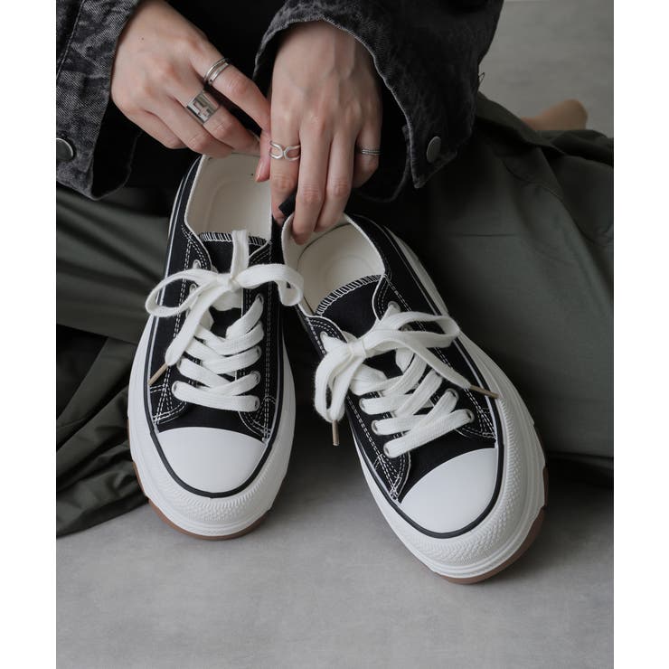 【24年春夏新作】厚底 ボリュームソール レースアップ ローカットスニーカー | DEMETER | 詳細画像4