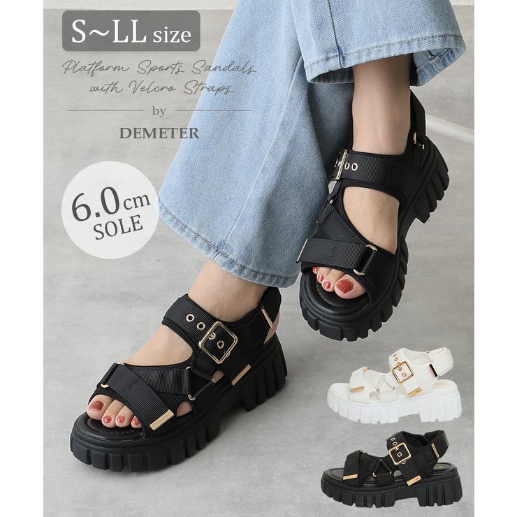 【25年春夏新作】厚底 トラックソール ベルクロ スポーツサンダル | DEMETER | 詳細画像1 