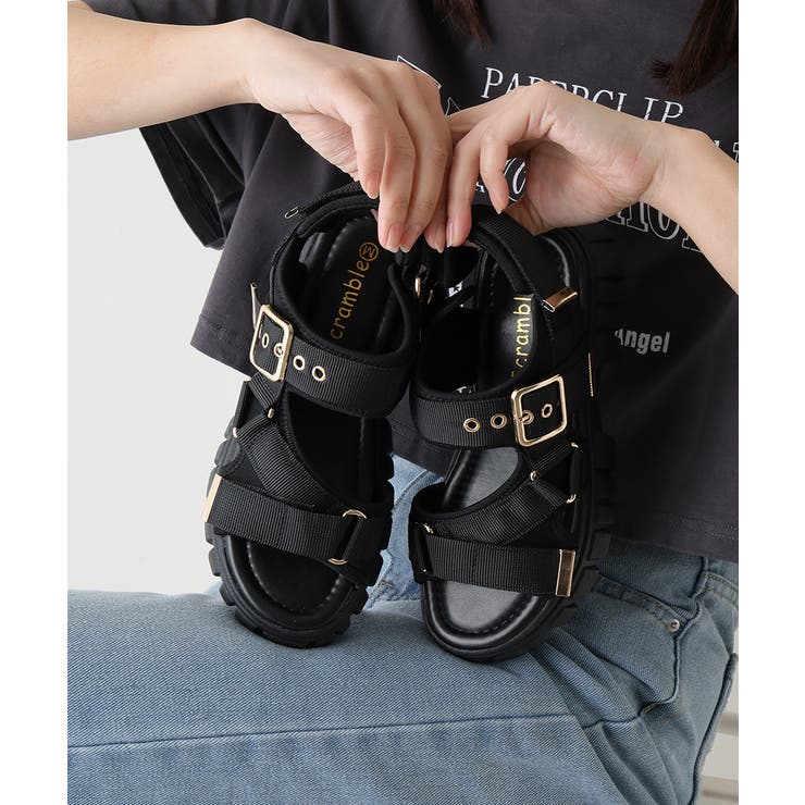 【25年春夏新作】厚底 トラックソール ベルクロ スポーツサンダル | DEMETER | 詳細画像4 