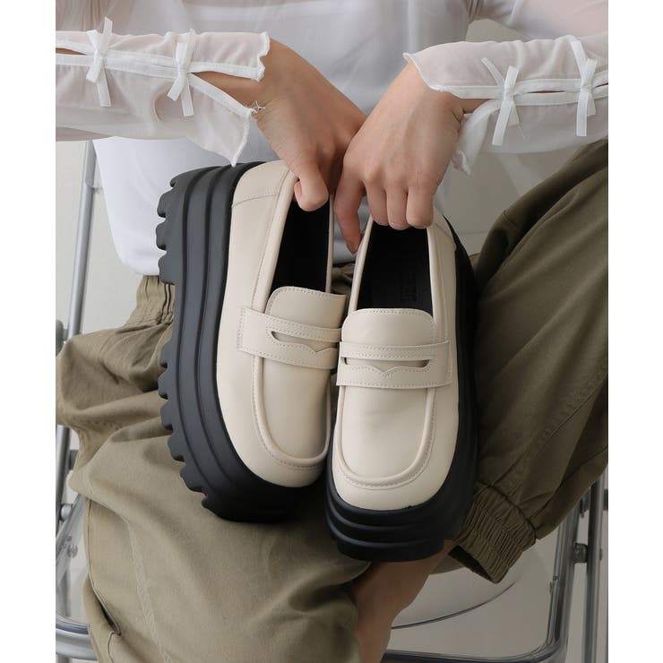 【25年春夏再販】厚底 トリプルソール ボリューム ローファーシューズ | DEMETER | 詳細画像19 