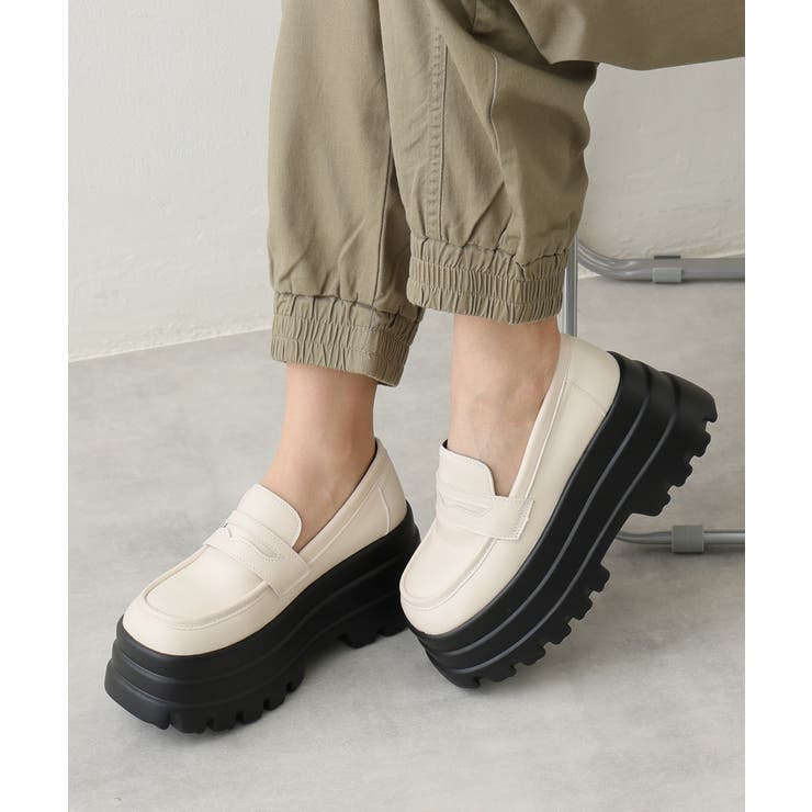 アイボリースムース | 【25年春夏再販】厚底 トリプルソール ボリューム ローファーシューズ | DEMETER