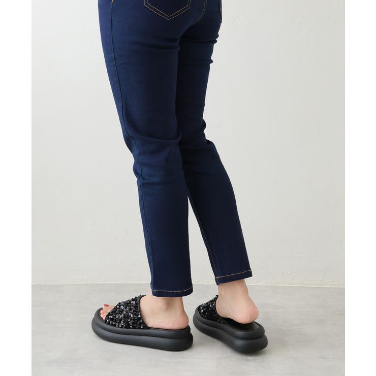 【25年春夏新作】厚底 ダブルソール スパンコール スライドサンダル | DEMETER | 詳細画像17 