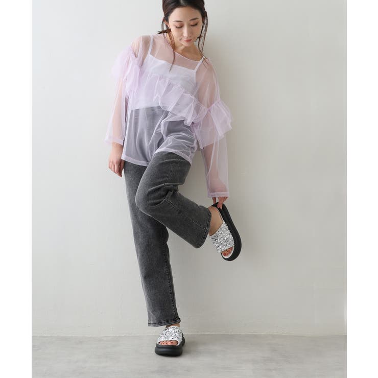 【25年春夏新作】厚底 ダブルソール スパンコール スライドサンダル | DEMETER | 詳細画像31 