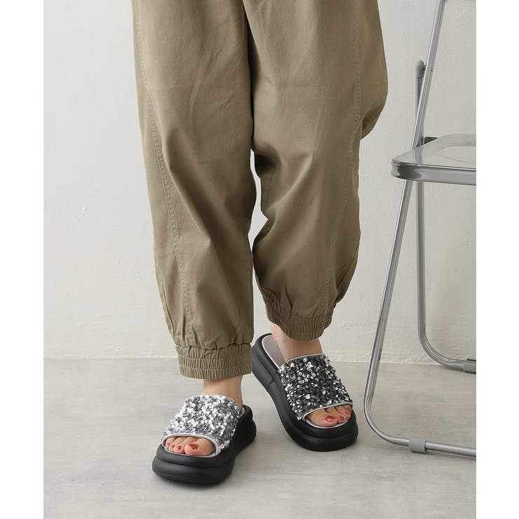 【25年春夏新作】厚底 ダブルソール スパンコール スライドサンダル | DEMETER | 詳細画像36 
