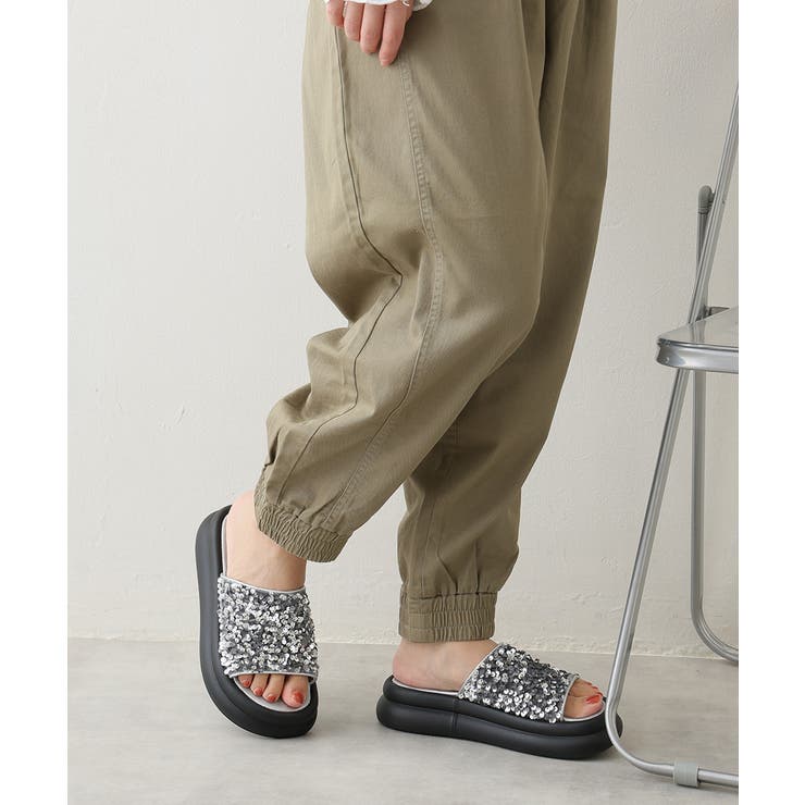 【25年春夏新作】厚底 ダブルソール スパンコール スライドサンダル | DEMETER | 詳細画像37 