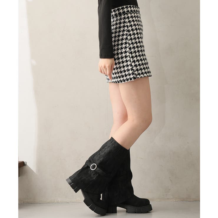 【25年秋冬新作】厚底 ボリュームソール ミドル カバーブーツ | DEMETER | 詳細画像16 