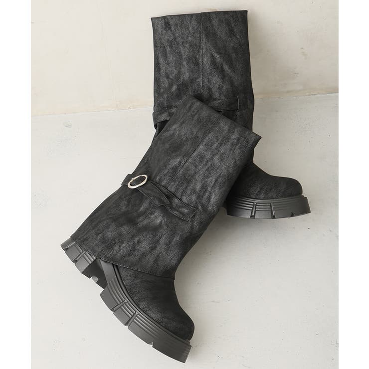 【25年秋冬新作】厚底 ボリュームソール ミドル カバーブーツ | DEMETER | 詳細画像2 