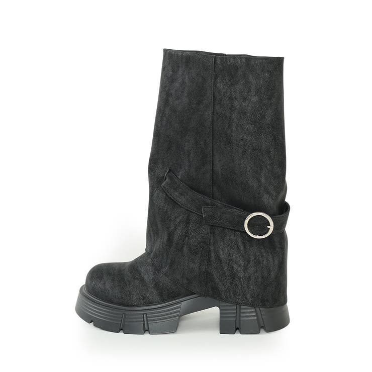 【25年秋冬新作】厚底 ボリュームソール ミドル カバーブーツ | DEMETER | 詳細画像28 