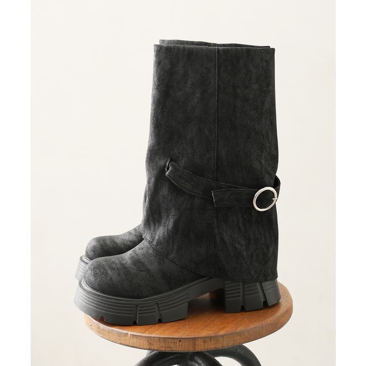 【25年秋冬新作】厚底 ボリュームソール ミドル カバーブーツ | DEMETER | 詳細画像3 