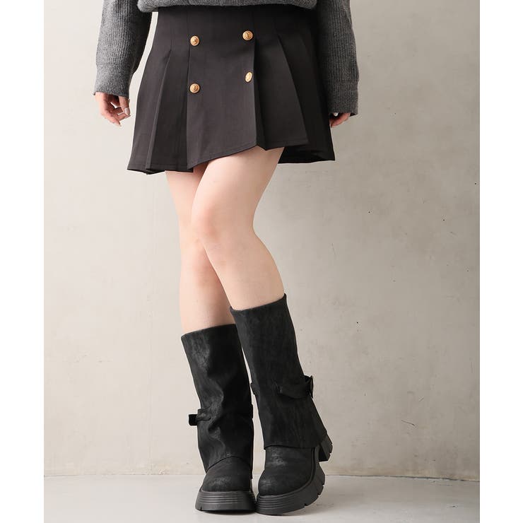 【25年秋冬新作】厚底 ボリュームソール ミドル カバーブーツ | DEMETER | 詳細画像6 