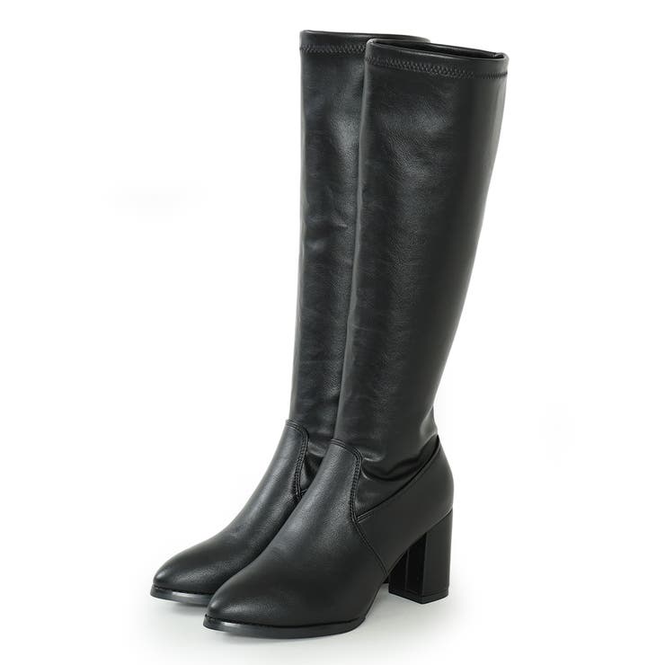 【25年秋冬新作】チャンキーヒール プレーン ストレッチロングブーツ | DEMETER | 詳細画像33 