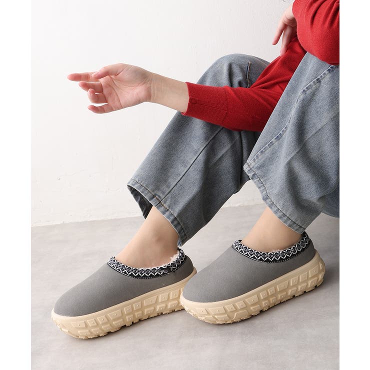 【25年秋冬新作】厚底 凹凸ソール ボリュームファー ムートンシューズ | DEMETER | 詳細画像15 