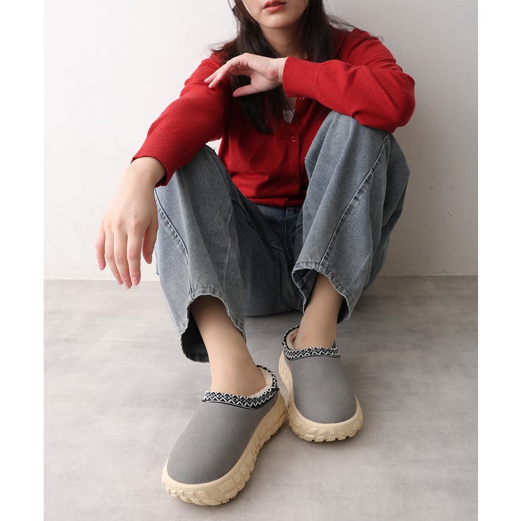 【25年秋冬新作】厚底 凹凸ソール ボリュームファー ムートンシューズ | DEMETER | 詳細画像16 