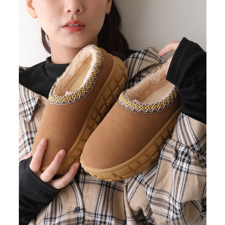 【25年秋冬新作】厚底 凹凸ソール ボリュームファー ムートンシューズ | DEMETER | 詳細画像22 