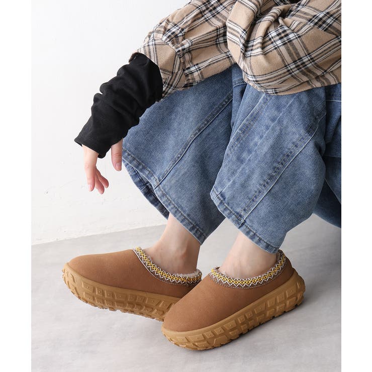 【25年秋冬新作】厚底 凹凸ソール ボリュームファー ムートンシューズ | DEMETER | 詳細画像23 