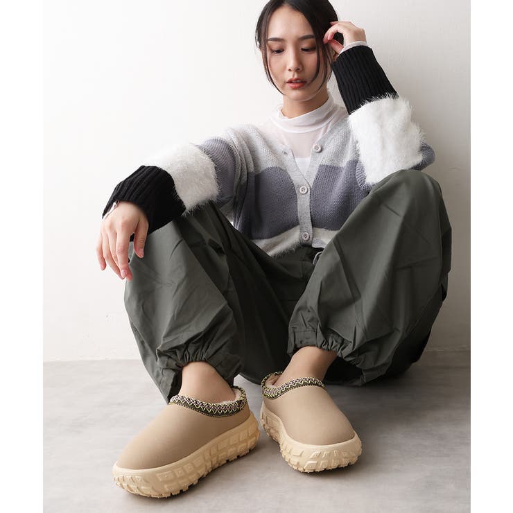 【25年秋冬新作】厚底 凹凸ソール ボリュームファー ムートンシューズ | DEMETER | 詳細画像33 