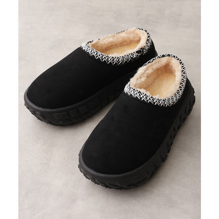 【25年秋冬新作】厚底 凹凸ソール ボリュームファー ムートンシューズ | DEMETER | 詳細画像4 