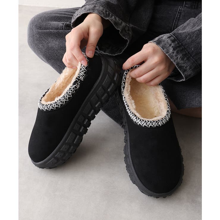 【25年秋冬新作】厚底 凹凸ソール ボリュームファー ムートンシューズ | DEMETER | 詳細画像5 