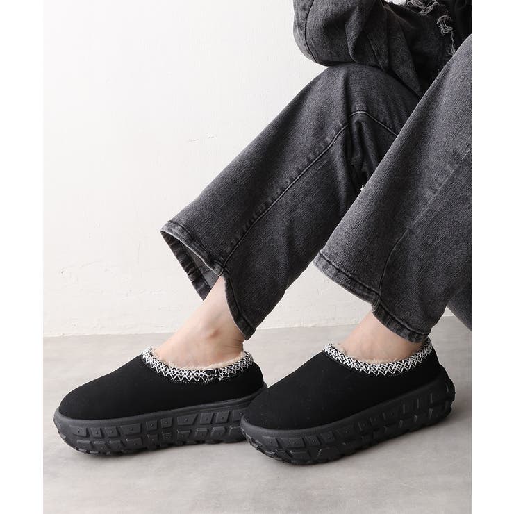 【25年秋冬新作】厚底 凹凸ソール ボリュームファー ムートンシューズ | DEMETER | 詳細画像6 