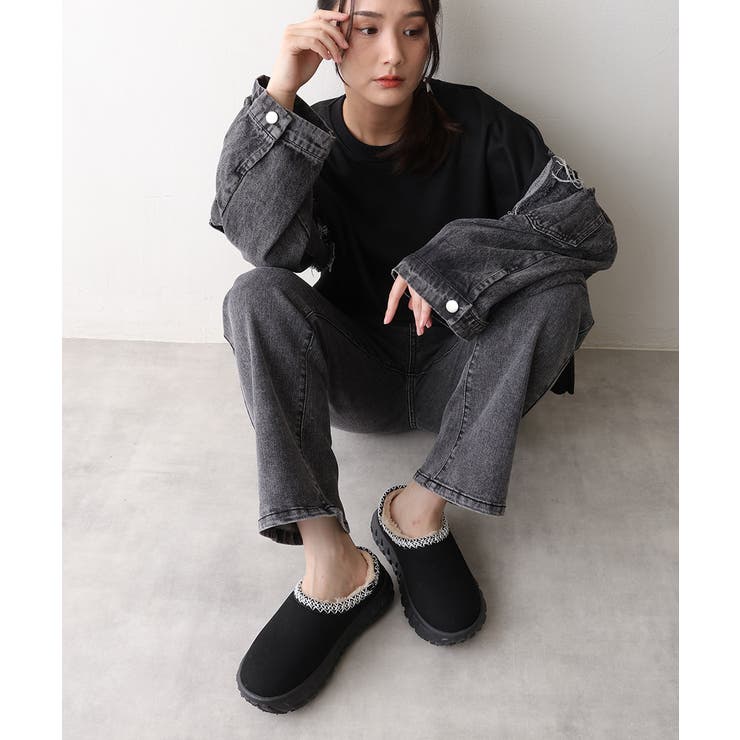 【25年秋冬新作】厚底 凹凸ソール ボリュームファー ムートンシューズ | DEMETER | 詳細画像7 