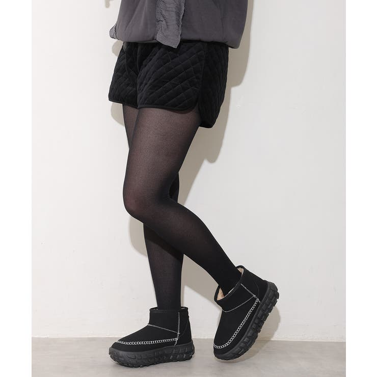 【25年秋冬新作】厚底 凹凸ソール ボリュームファー ショート ムートンブーツ | DEMETER | 詳細画像13 