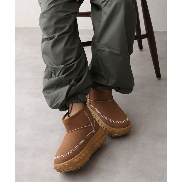 【25年秋冬新作】厚底 凹凸ソール ボリュームファー ショート ムートンブーツ | DEMETER | 詳細画像25 