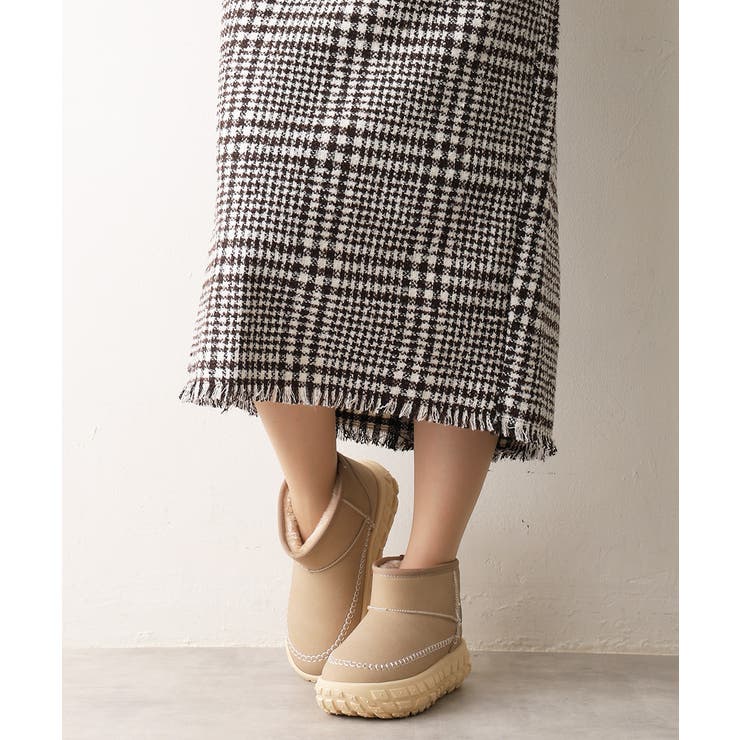 【25年秋冬新作】厚底 凹凸ソール ボリュームファー ショート ムートンブーツ | DEMETER | 詳細画像36 