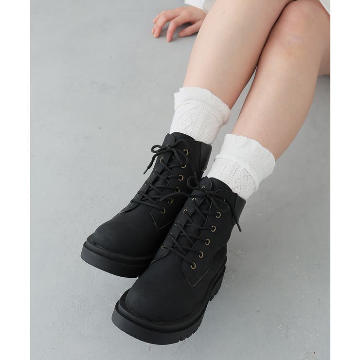 【26年春夏新作】軽量 厚底ソール レースアップ ショートブーツ | DEMETER | 詳細画像4 