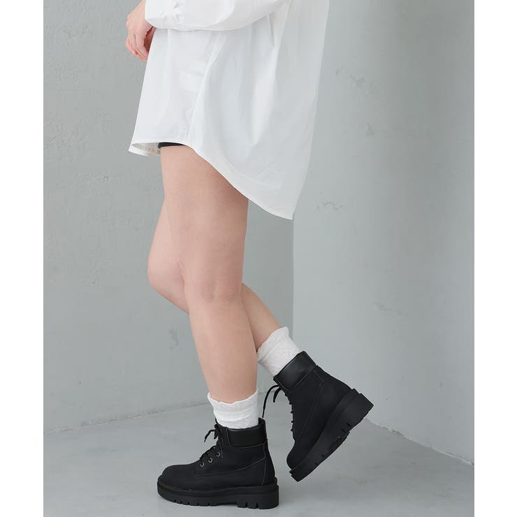 【26年春夏新作】軽量 厚底ソール レースアップ ショートブーツ | DEMETER | 詳細画像8 