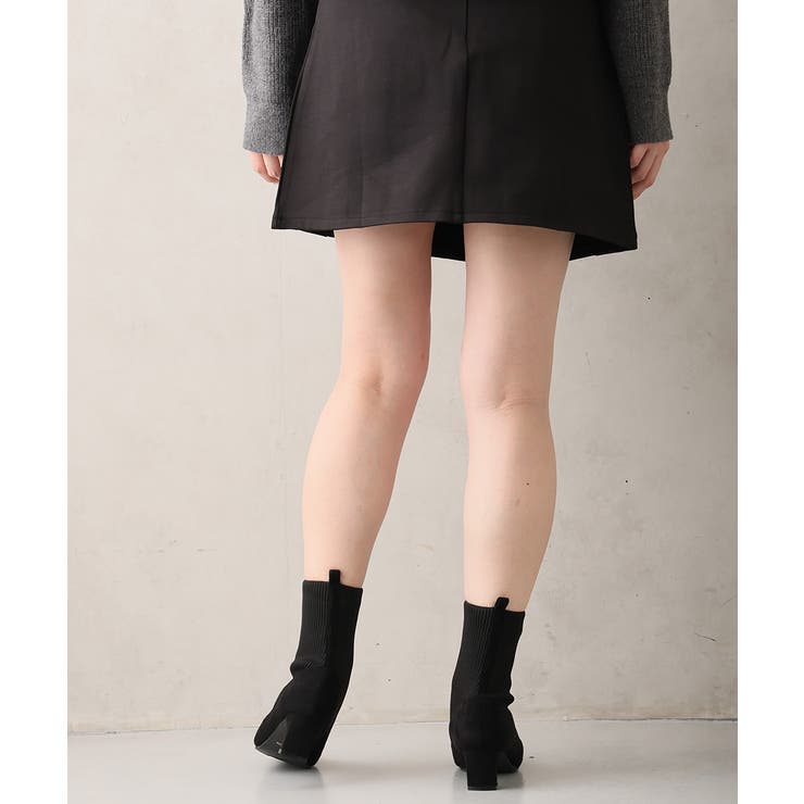 【25年秋冬新作】スクエアトゥ リボン ニットドッキング ショートブーツ | DEMETER | 詳細画像11 