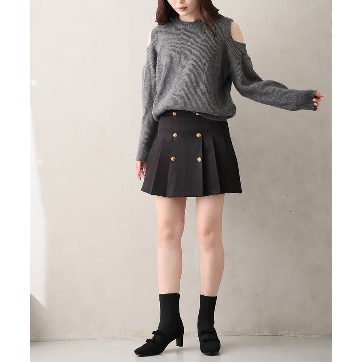 【25年秋冬新作】スクエアトゥ リボン ニットドッキング ショートブーツ | DEMETER | 詳細画像12 