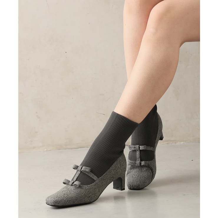 【25年秋冬新作】スクエアトゥ リボン ニットドッキング ショートブーツ | DEMETER | 詳細画像31 