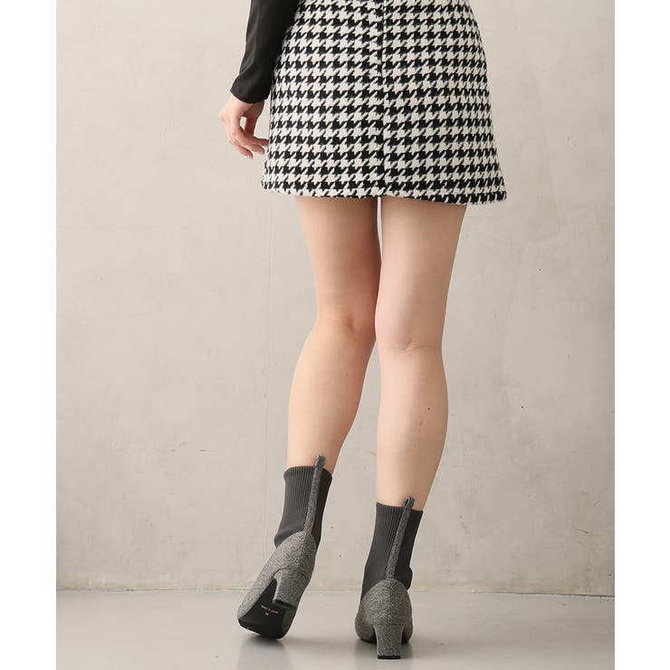 【25年秋冬新作】スクエアトゥ リボン ニットドッキング ショートブーツ | DEMETER | 詳細画像36 