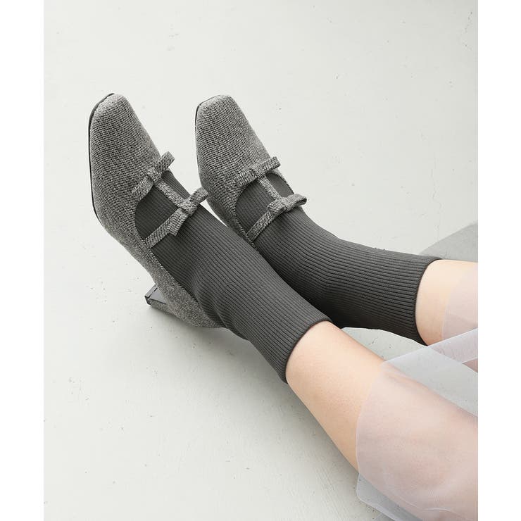 【25年秋冬新作】スクエアトゥ リボン ニットドッキング ショートブーツ | DEMETER | 詳細画像39 