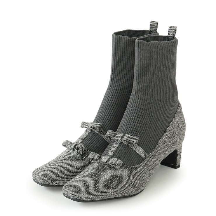 【25年秋冬新作】スクエアトゥ リボン ニットドッキング ショートブーツ | DEMETER | 詳細画像48 