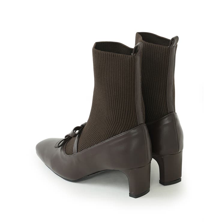 【25年秋冬新作】スクエアトゥ リボン ニットドッキング ショートブーツ | DEMETER | 詳細画像51 