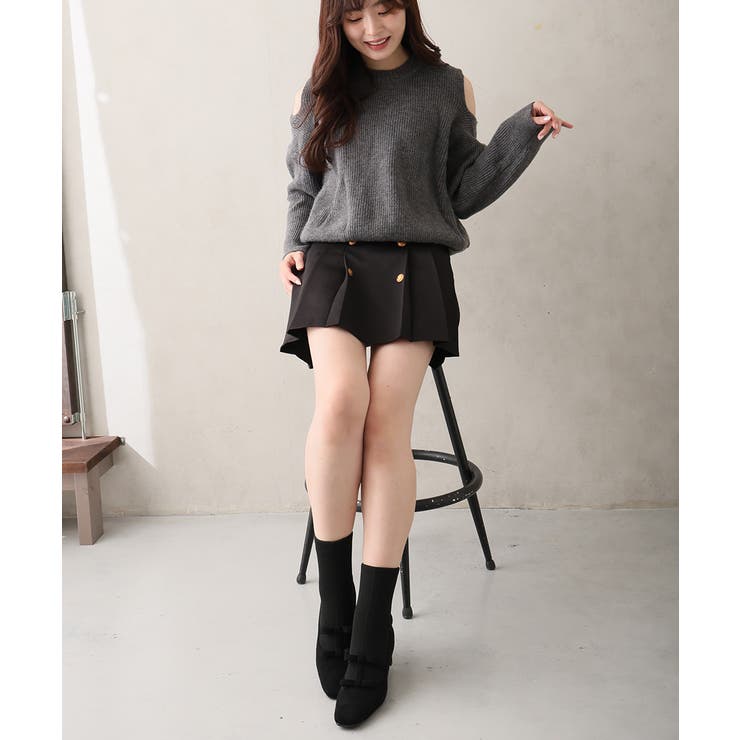 【25年秋冬新作】スクエアトゥ リボン ニットドッキング ショートブーツ | DEMETER | 詳細画像7 