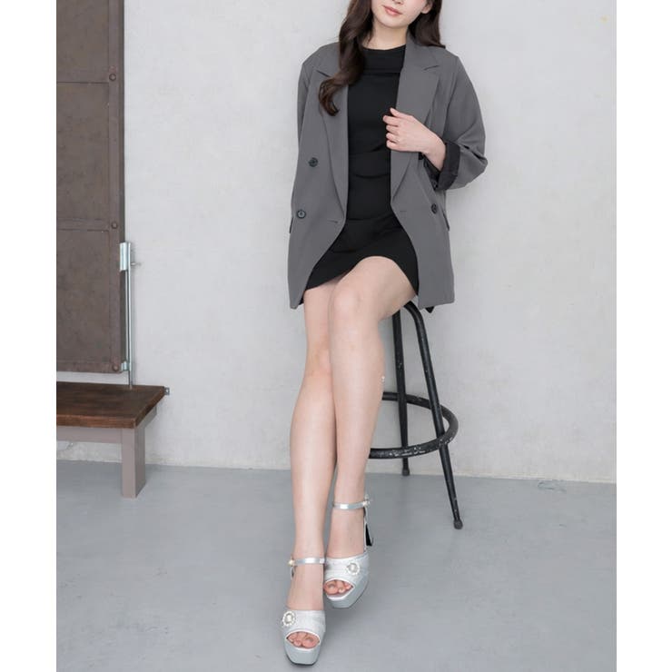 【26年春夏新作】厚底 ビジューバックル アンクルストラップ サンダル | DEMETER | 詳細画像42 