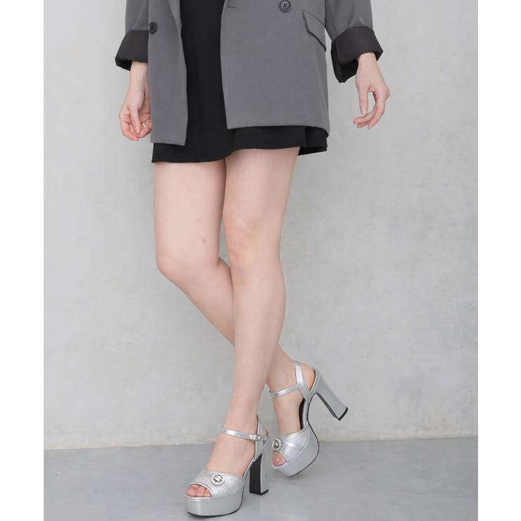 【26年春夏新作】厚底 ビジューバックル アンクルストラップ サンダル | DEMETER | 詳細画像43 